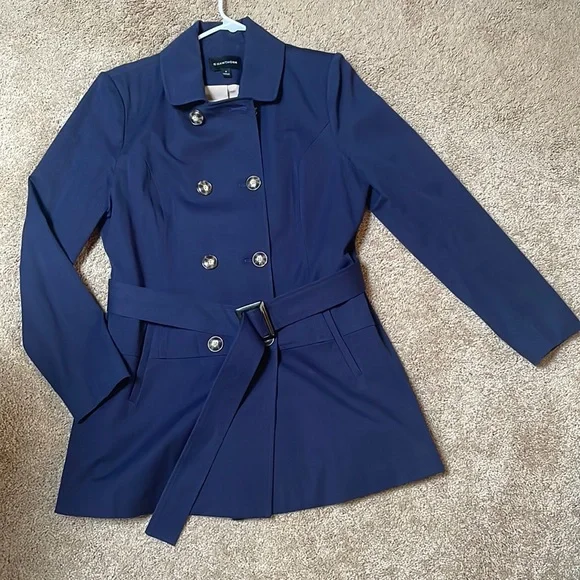 41 Hawthorne Crue Belted Trench jacket. Navy, size M - Picture 2 of 3